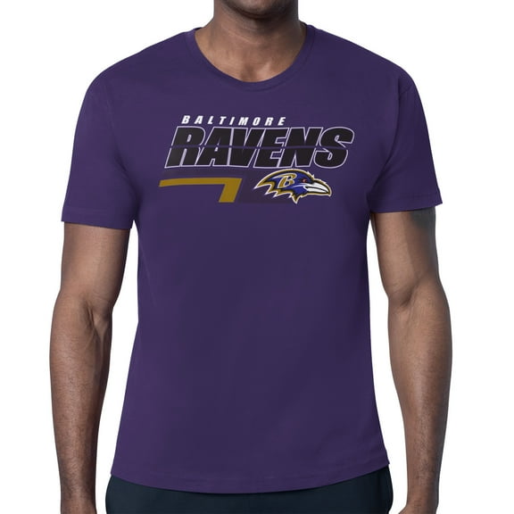 Men's Starter Purple Baltimore Ravens Logo Push Graphic T-Shirt
