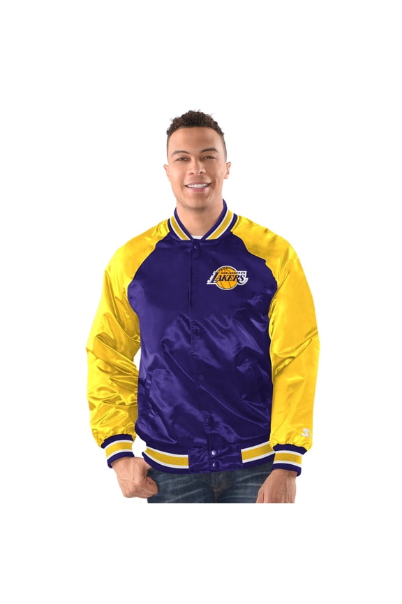 Men's Starter  Purple/Gold Los Angeles Lakers Inductee Full-Snap Varsity Jacket