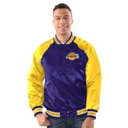 Mens Starter Purple/Gold Los Angeles Lakers Inductee Raglan Full-Snap Varsity Jacket