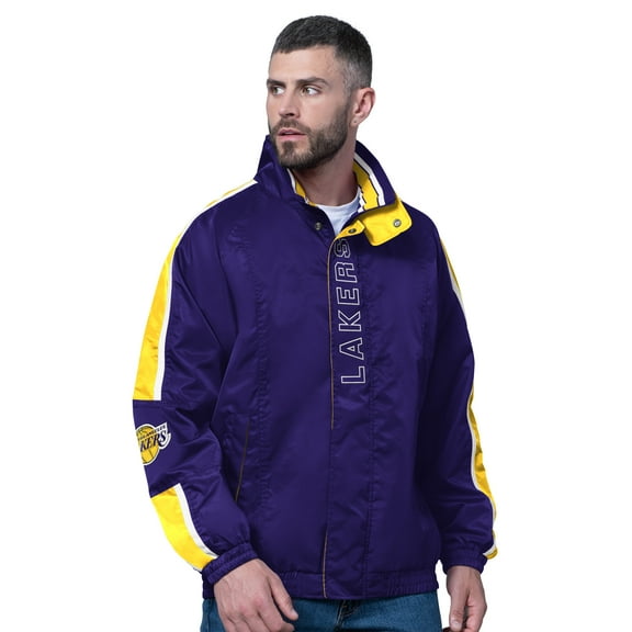Men's Starter  Purple Los Angeles Lakers Freestyle Lightweight Full-Zip Jacket