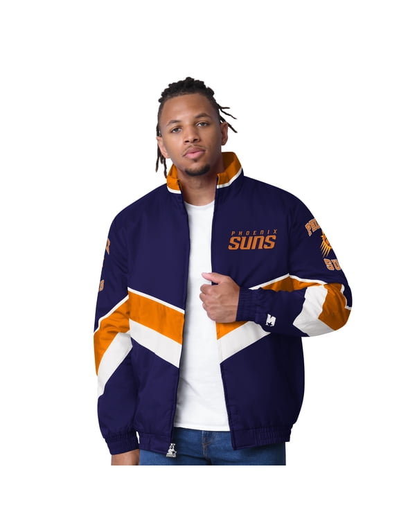 Men's Starter Purple Phoenix Suns Captain Oxford Full-Zip Jacket