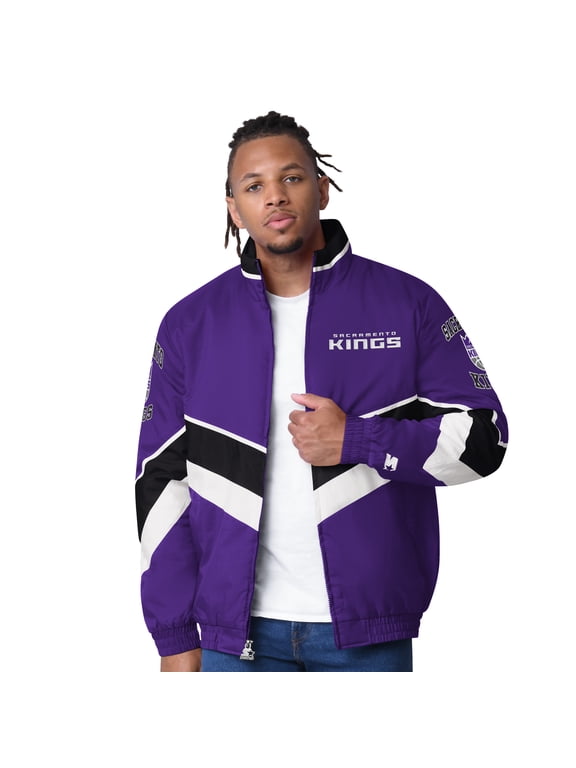 Men's Starter Purple Sacramento Kings Captain Oxford Full-Zip Jacket