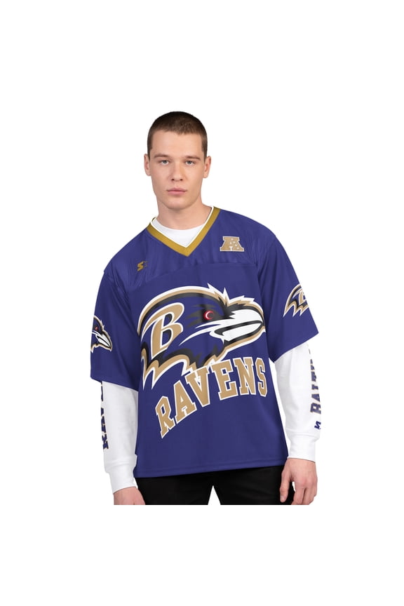 Men's Starter  Purple/White Baltimore Ravens Short Sleeve & Long Sleeve T-Shirt Combo Pack