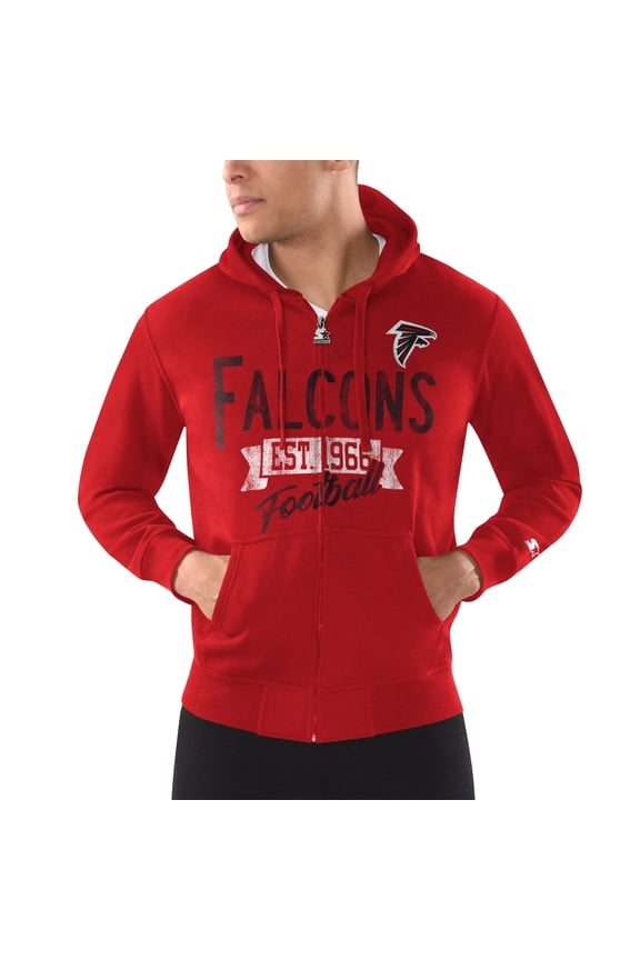 Men's Starter Red Atlanta Falcons Domestic Post Season Full-Zip Hoodie