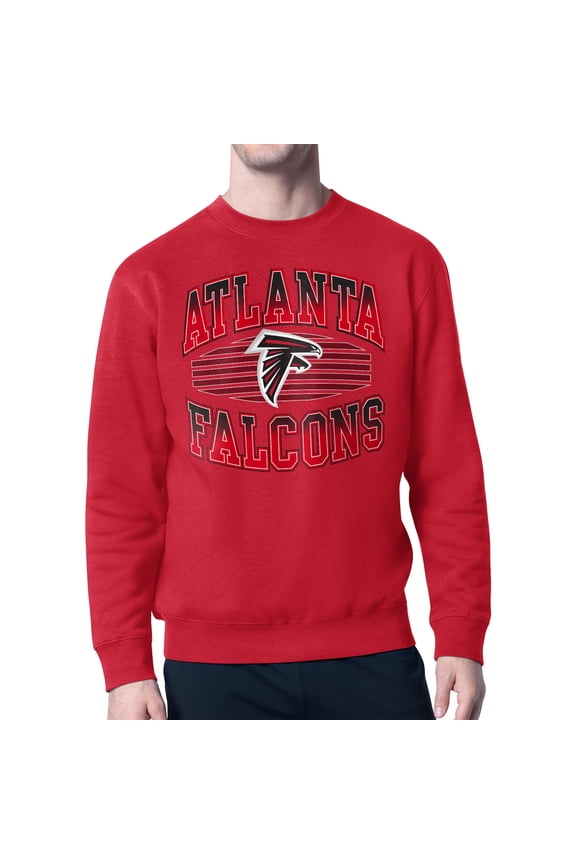 Men's Starter Red Atlanta Falcons Team Grit Graphic Fleece Pullover Sweatshirt