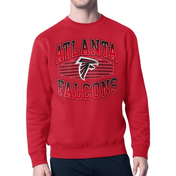 Men's Starter Red Atlanta Falcons Team Grit Graphic Fleece Pullover Sweatshirt