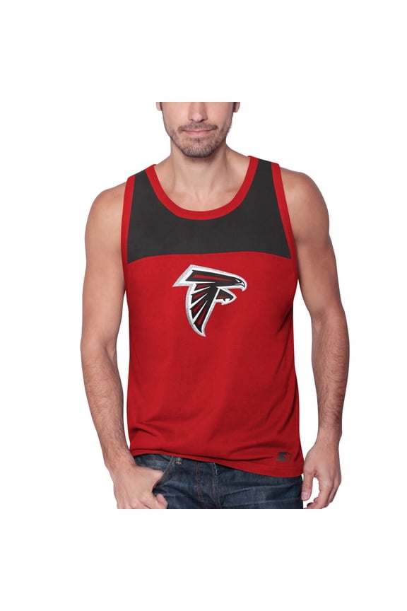 Men's Starter Red/Black Atlanta Falcons Logo Touchdown Fashion Tank Top