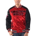 thumbnail image 1 of Men's Starter Red/Black Chicago Bulls Renegade Satin Full-Snap Varsity Jacket, 1 of 2