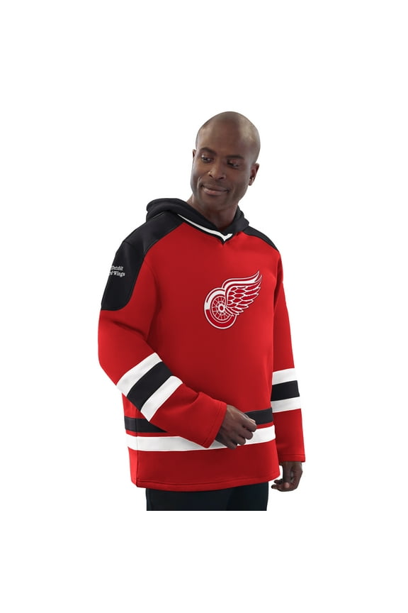 Men's Starter Red/Black Detroit Red Wings Hockey Pullover Hoodie