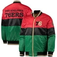 thumbnail image 1 of Men's Starter Red/Black/Green Philadelphia 76ers Black History Month NBA 75th Anniversary Full-Zip Jacket, 1 of 4