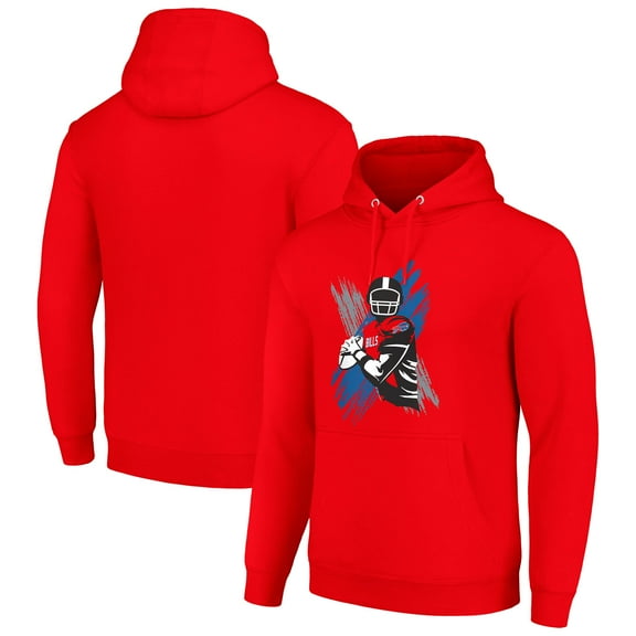 Men's Starter Red Buffalo Bills Player X Fleece Pullover Hoodie