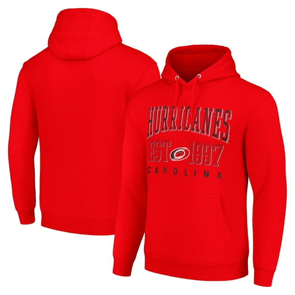 Men's Starter Red Carolina Hurricanes  Graphic Pullover Hoodie