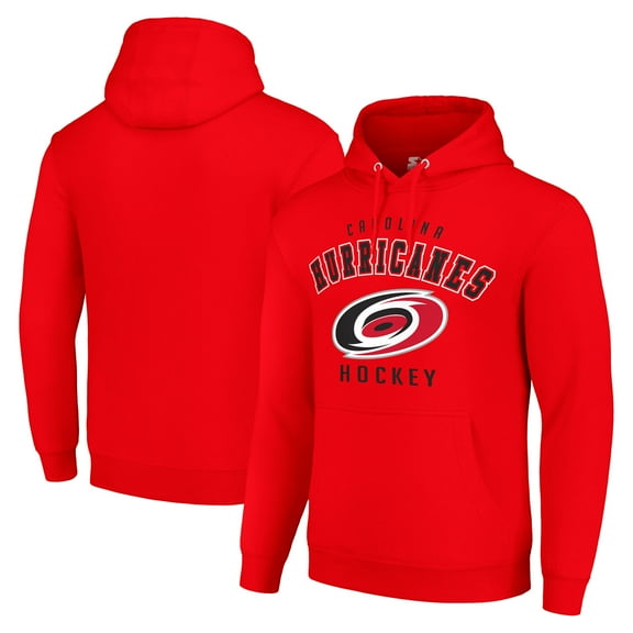 Men's Starter Red Carolina Hurricanes  Logo Pullover Hoodie