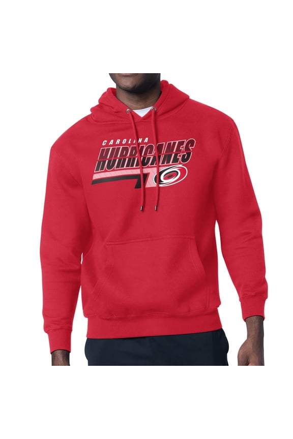 Men's Starter Red Carolina Hurricanes Logo Push Fleece Hoodie