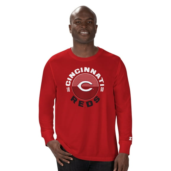 Men's Starter Red Cincinnati Reds Halftime Long Sleeve T-Shirt