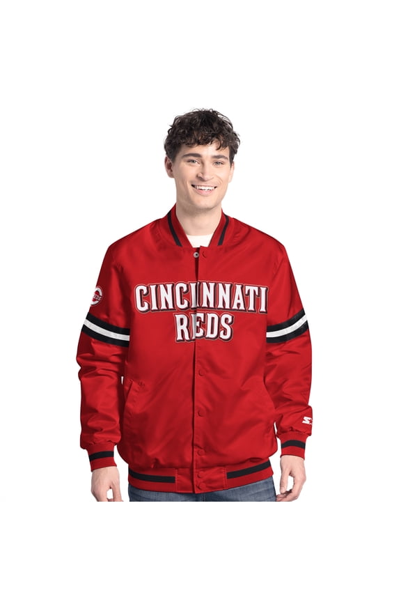 Men's-Starter  Red Cincinnati Reds Scout Full-Snap Varsity Jacket