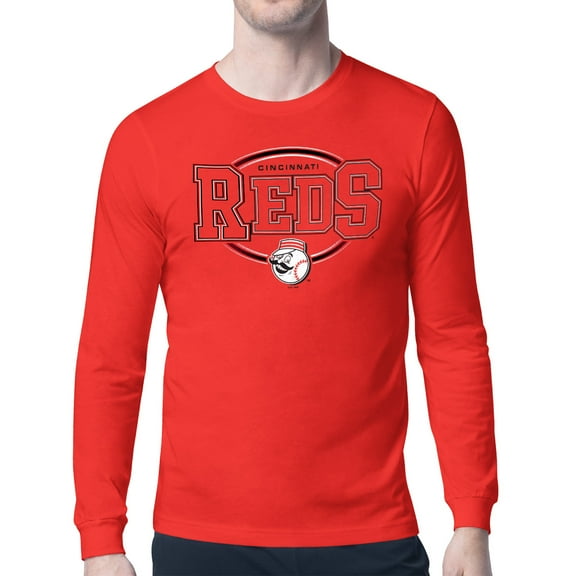 Men's Starter Red Cincinnati Reds Team Track Graphic Long Sleeve T-Shirt
