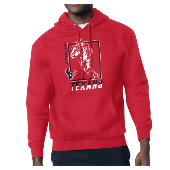 Men's-Starter Red Houston Texans Tri-Blend Pullover Hoodie