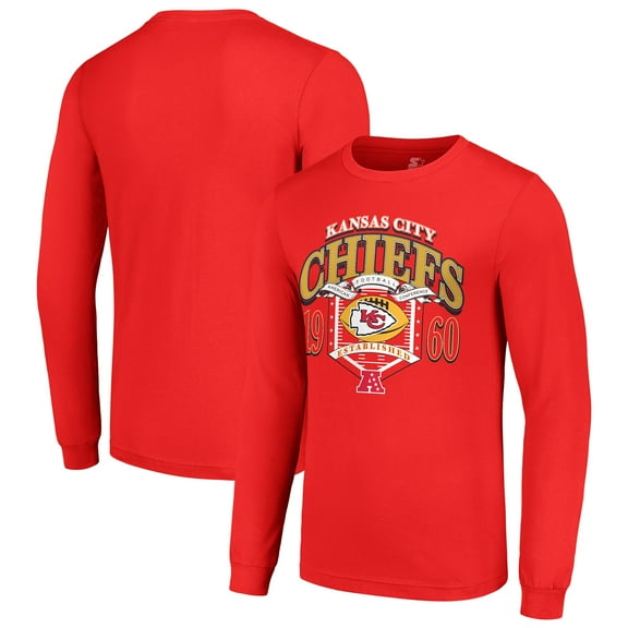 Men's Starter Red Kansas City Chiefs Retro Long Sleeve Graphic T-Shirt