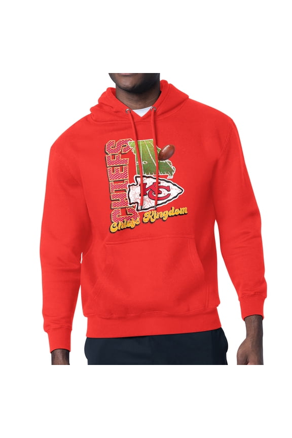 Men's-Starter Red Kansas City Chiefs Retro State Field Fleece Pullover Hoodie