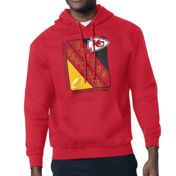 Men's Starter Red Kansas City Chiefs Shield Logo Pullover Hoodie