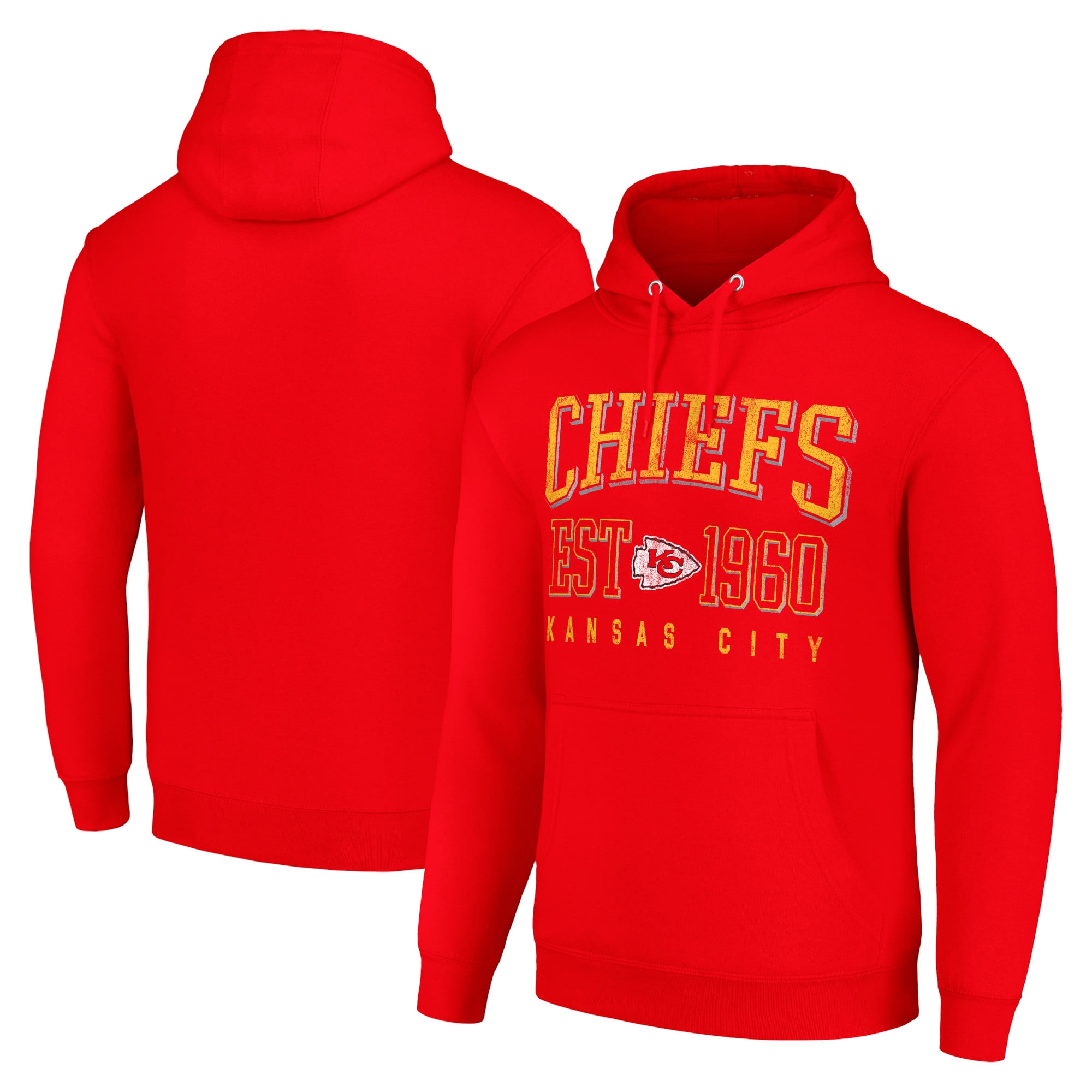 Unisex Starter Red Kansas City Chiefs Throwback Logo Pullover Hoodie Walmart