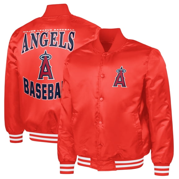 Men's G-III Sports by Carl Banks  Red Los Angeles Angels Adaptive Full-Snap Varsity Jacket
