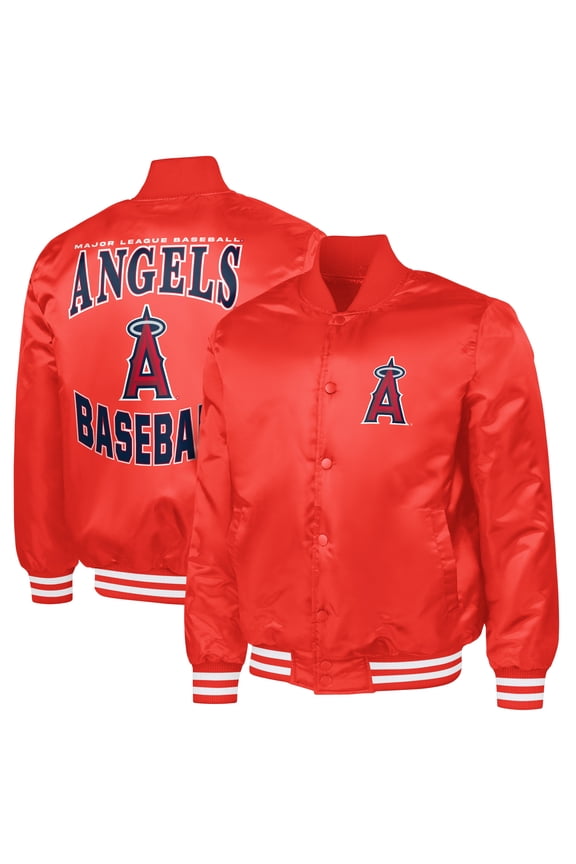 Men's G-III Sports by Carl Banks  Red Los Angeles Angels Adaptive Full-Snap Varsity Jacket