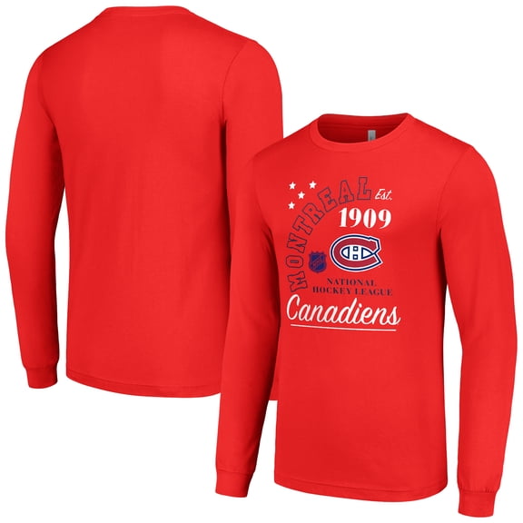 Men's Starter Red Montreal Canadiens Arch City Theme Graphic Long Sleeve T-Shirt