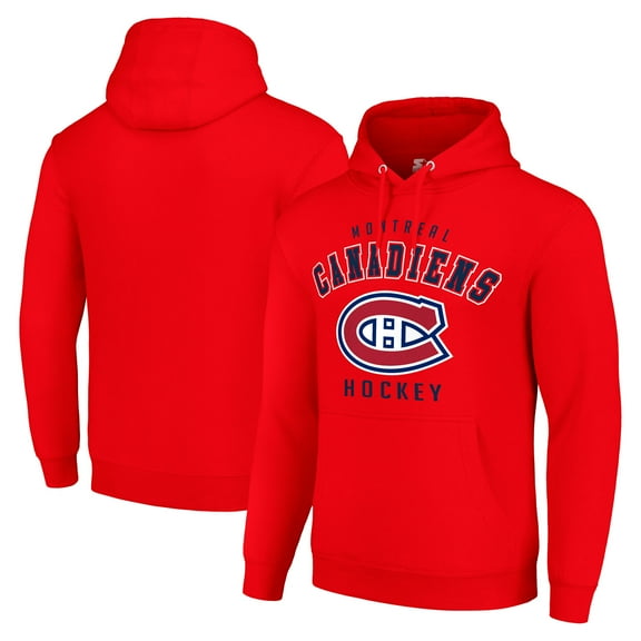 Men's Starter Red Montreal Canadiens Logo Pullover Hoodie