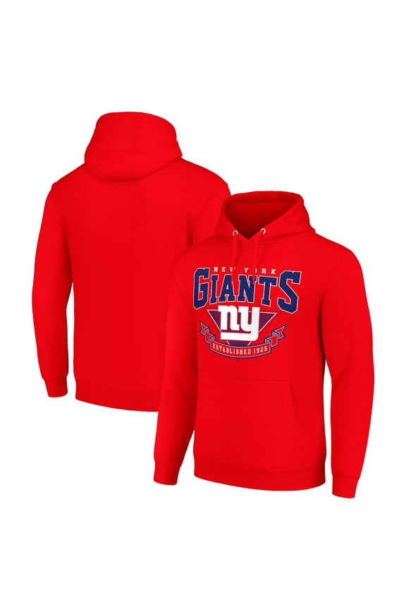 Men's Starter Red New York Giants -80s Inspired Pullover Hoodie