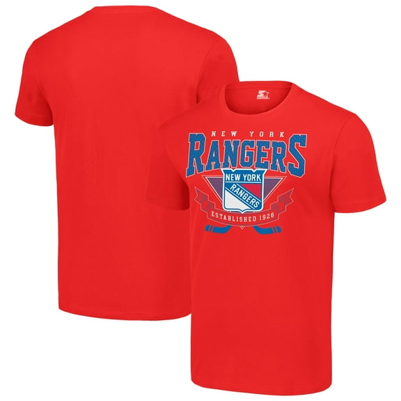 Men's Starter Red New York Rangers Team Logo Graphic T-Shirt