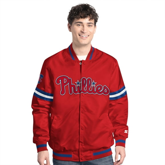 Men's-Starter  Red Philadelphia Phillies Scout Full-Snap Varsity Jacket