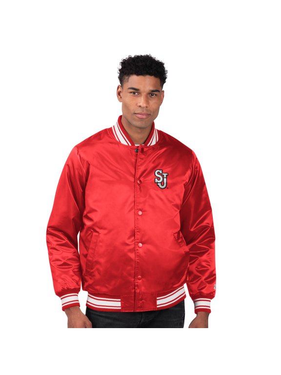 Men's Starter Red St. John's Red Storm Core Satin Varsity Full-Snap Jacket