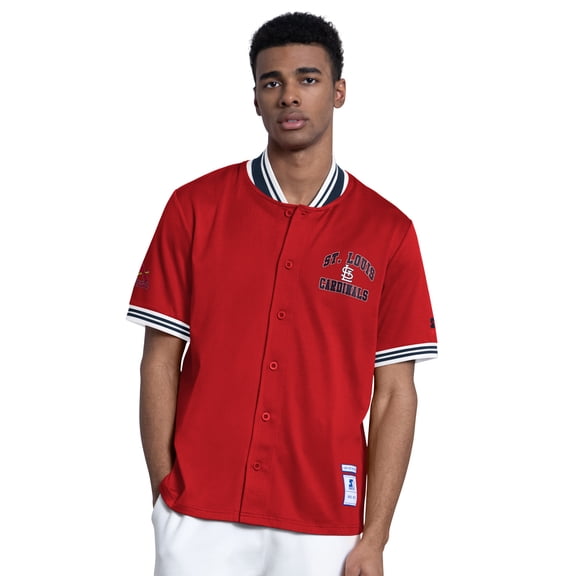 Men's Starter  Red St. Louis Cardinals Button-Up Short Sleeve Jacket