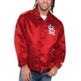 thumbnail image 1 of Men's Starter Red St. Louis Cardinals Option Route Satin Full-Snap Jacket, 1 of 2