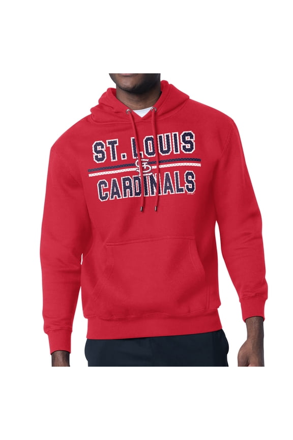 Men's Starter Red St. Louis Cardinals Team Mesh Print Graphic Pullover Hoodie