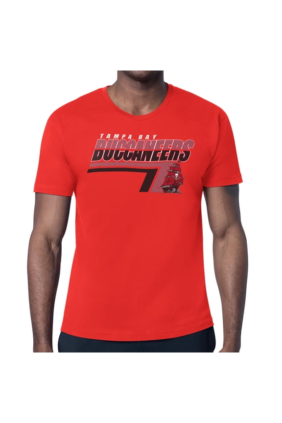 Men's Starter Red Tampa Bay Buccaneers Logo Push Graphic T-Shirt