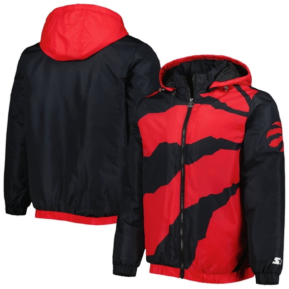 Men's Starter Red Toronto Raptors The Triple Double Full-Zip Hoodie Jacket