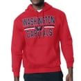 thumbnail image 1 of Men's Starter Red Washington Capitals Mesh Look Team Name Logo Tri-Blend Pullover Hoodie, 1 of 2