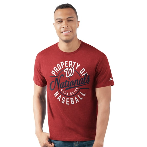 Men's Starter  Red Washington Nationals Prime Time Property Of T-Shirt