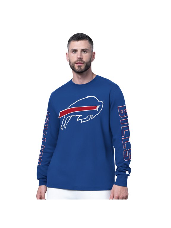 Men's Starter Royal Buffalo Bills Clutch Hit II Long-Sleeve T-Shirt