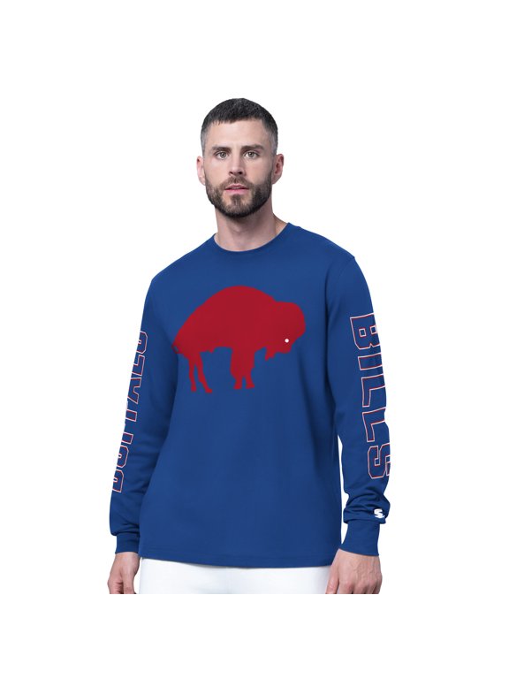 Men's Starter Royal Buffalo Bills Clutch Hit II Vintage Logo Long-Sleeve T-Shirt
