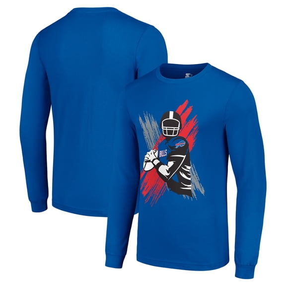 Men's Starter Royal Buffalo Bills Player X Logo Graphic Long Sleeve T-Shirt
