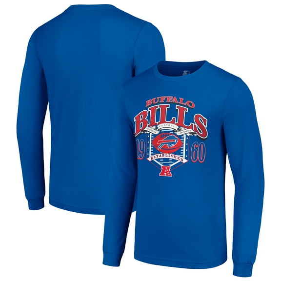 Men's Starter Royal Buffalo Bills Retro Long Sleeve Graphic T-Shirt
