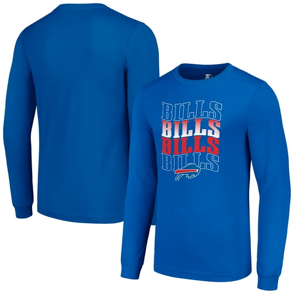 Men's Starter Royal Buffalo Bills Team Name Graphic Long Sleeve T-Shirt