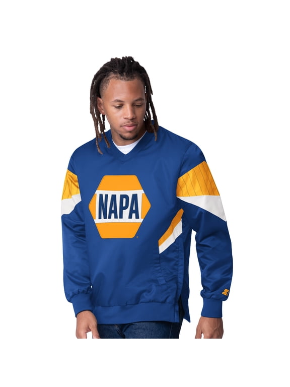 Men's Starter Royal Chase Elliott Napa Striker I V-Neck Pullover Jacket
