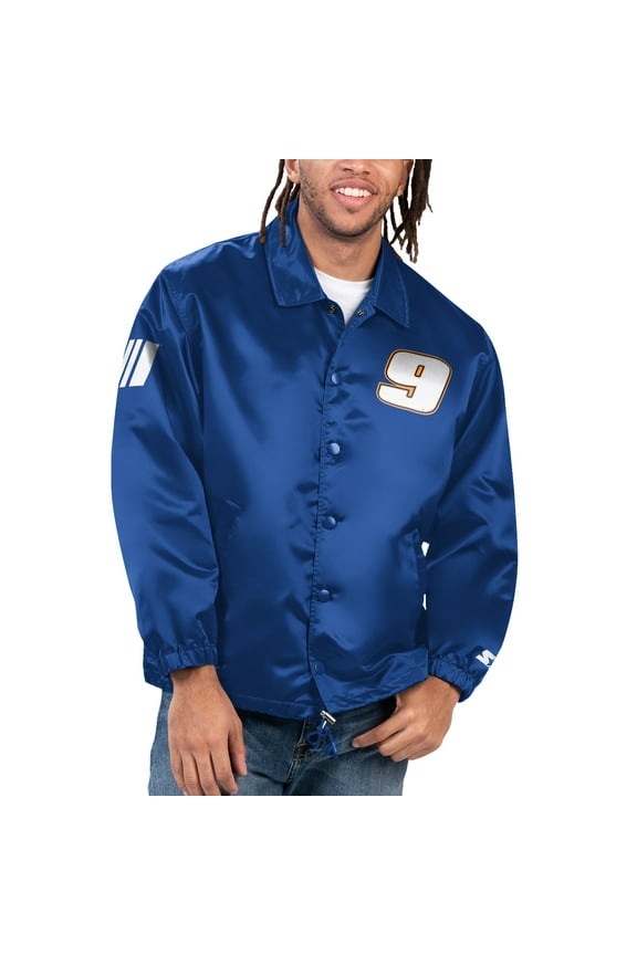 Men's Starter Royal Chase Elliott Option Route Full-Snap Coaches Jacket
