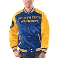 thumbnail image 1 of Men's Starter Royal/Gold Golden State Warriors Renegade Satin Full-Snap Varsity Jacket, 1 of 2