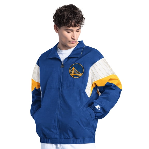 Men's Starter Royal Golden State Warriors Yard Line Full-Zip Jacket